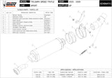 Terminale Di Scarico Non Catalizzato E Con Omologazione Suono Gp Inox Nero - Mivv Compatibile Con Triumph Speed Triple (2005-2006)