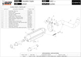 Terminale Di Scarico Catalizzato E Con Omologazione Suono Suono Inox Nero Carbonio - Mivv Compatibile Con Triumph Tiger 1050 (2007-2012)