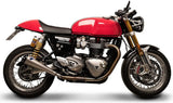 Doppio Terminale Di Scarico Con Omologazione Suono Conical Acciaio Inox - Termignoni Compatibile Con Triumph Truxton (2016-2020)