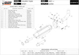 Terminale Di Scarico Non Catalizzato E Con Omologazione Suono Suono Inox Nero Carbonio - Mivv Compatibile Con Triumph Tiger 1050 (2007-2012)