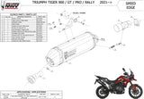 Terminale Di Scarico Con Omologazione Suono Speed Edge Inox Carbonio - Mivv Compatibile Con Triumph Tiger 900 - Gt - Pro (2021-2024)