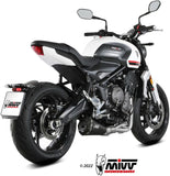Impianto Di Scarico Completo Catalizzato E Con Omologazione Suono Delta Race Inox Nero Carbonio - Mivv Compatibile Con Triumph Trident 660 (2021-2024)