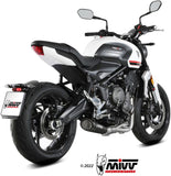 Complete Exhaust System Without Catalytic Converter And Without Sound Certification X-M5 Steel Black Carbon - Mivv Compatible With Triumph Trident 660 (2021-2024)
