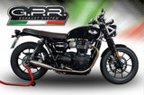 Doppio Terminale Di Scarico Con Omologazione Suono Vintacone Acciaio - Gpr Compatibile Con Triumph Street Twin 900 (2015-2019)