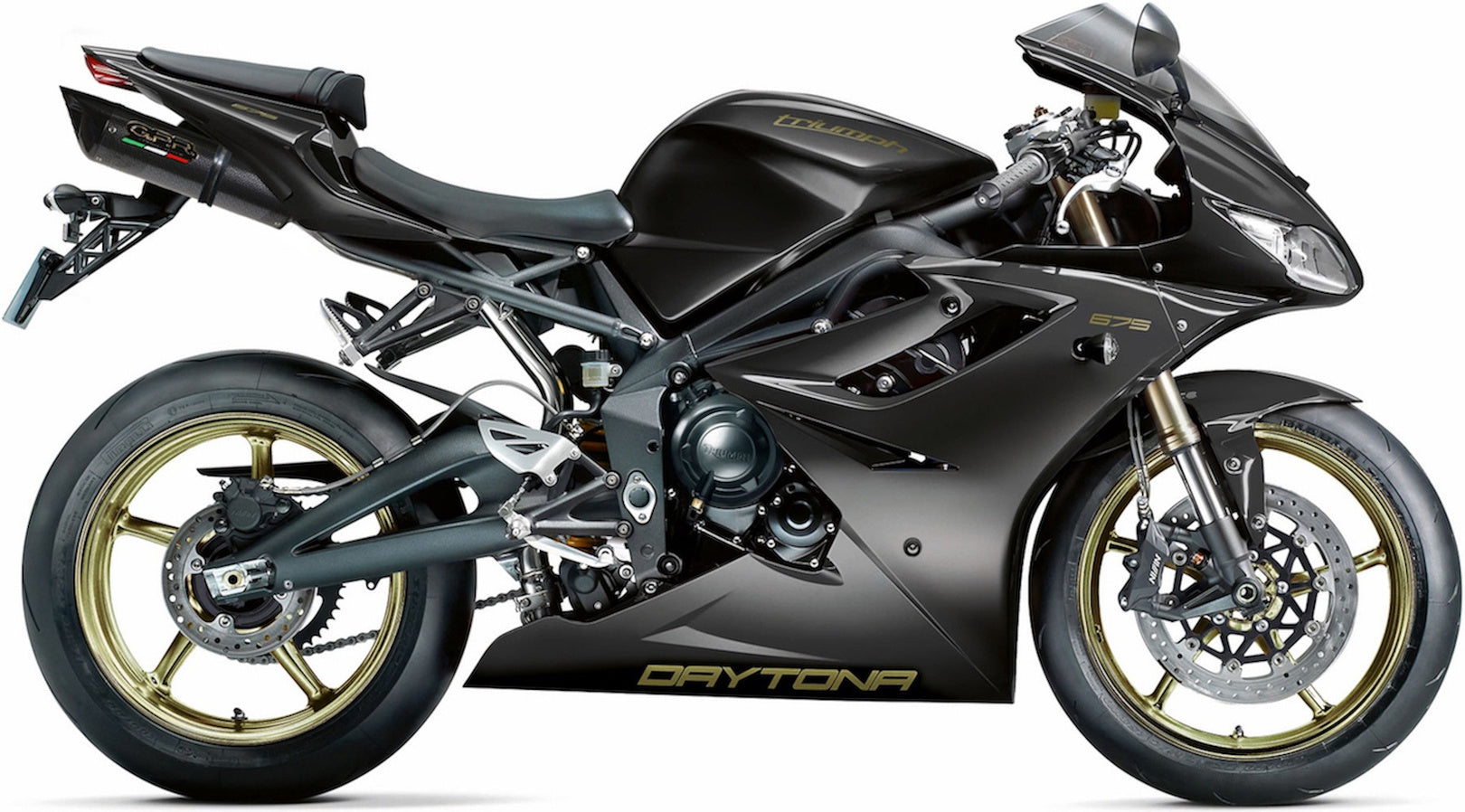 Catalytic Exhaust Tip With Sound Certification Tiburon Titanium - Gpr Compatible With Triumph Daytona 675 (2009-2012)