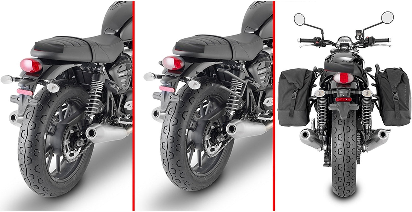 Black Side Bags - 60 Lt Nylon - Givi Compatible With Triumph Bonneville T120 (2016-2024)