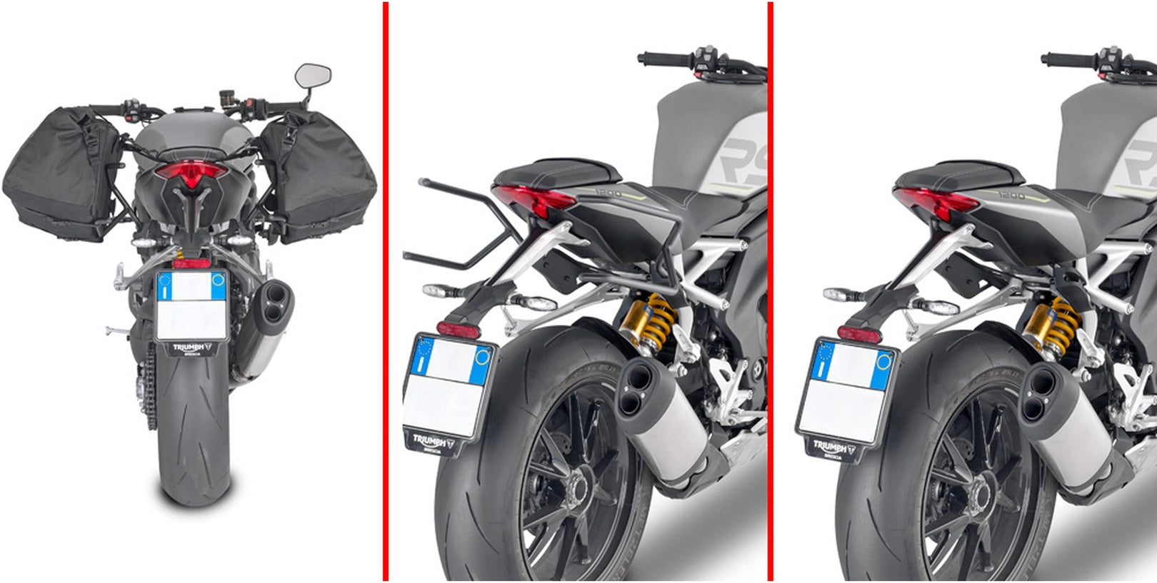 Black Side Bags - 60 Lt Nylon - Givi Compatible With Triumph Speed Triple 1200 Rs (2021-2024)