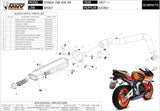 Terminale Di Scarico Con Omologazione Suono Suono Inox Nero Carbonio - Mivv Compatibile Con Honda Cbr 600 Rr (2007-2012)