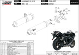 Doppio Terminale Di Scarico Con Omologazione Suono Gp Inox Nero - Mivv Compatibile Con Kawasaki Zx-10R (2006-2007)