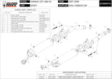 Doppio Terminale Di Scarico Con Omologazione Suono Oval Carbonio Carbonio - Mivv Compatibile Con Yamaha Yzf 1000 R1 (2007-2008)