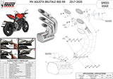 Terminale Di Scarico Con Omologazione Suono Speed Edge Inox Nero Carbonio - Mivv Compatibile Con Mv Agusta Brutale 800 Rr (2017-2024)