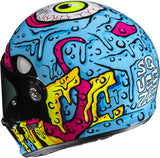 Casco Integrale Per Moto Hjc V10 Advanced Fiberglass Composite Mc28 Squeeze Taglia 09 L