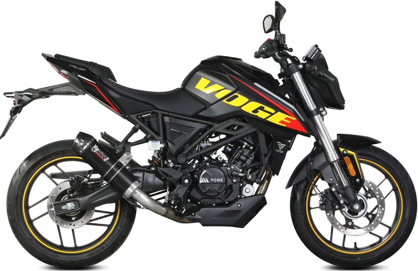 Complete Catalytic Exhaust System With Sound Certification Gp Steel Black Carbon - Mivv Compatible With Voge Brivido 125R (2023-2024)
