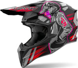 Casco Off-Road Per Moto Airoh Wraaap - Wrc55 Thermoplastic Hrt Rosso Matto Cyber Taglia Xxs