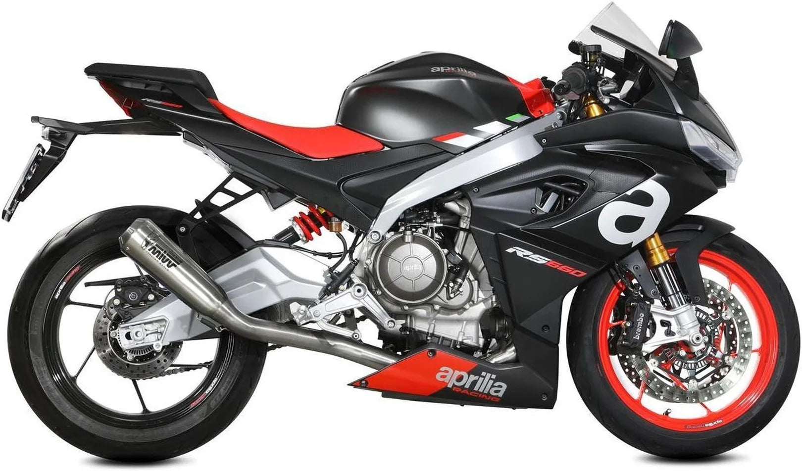 Impianto Di Scarico Completo Non Catalizzato E Senza Omologazione Suono X-M1 Titanio - Mivv Compatibile Con Aprilia Rs 660 (2020-2024)