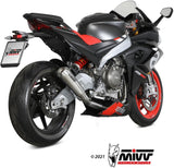 Complete Exhaust System Without Catalytic Converter And Without Sound Certification X-M1 Titanium - Mivv Compatible With Aprilia Rs 660 (2020-2024)