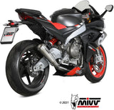 Impianto Di Scarico Completo Non Catalizzato E Senza Omologazione Suono X-M1 Titanio - Mivv Compatibile Con Aprilia Tuono 660 (2021-2024)