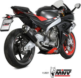 Impianto Di Scarico Completo Non Catalizzato E Senza Omologazione Suono Delta Race Carbonio Carbonio - Mivv Compatibile Con Aprilia Rs 660 (2020-2024)