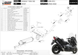Impianto Di Scarico Completo Non Catalizzato E Con Omologazione Suono Speed Edge Inox Nero Carbonio - Mivv Compatibile Con Yamaha T-Max 500 (2008-2011)