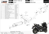 Impianto Di Scarico Completo Non Catalizzato E Con Omologazione Suono Speed Edge Inox Nero Carbonio - Mivv Compatibile Con Yamaha T-Max 530 (2012-2016)