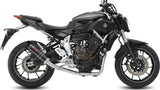 Impianto Di Scarico Completo Catalizzato E Con Omologazione Suono Gp Inox Nero Carbonio - Mivv Compatibile Con Yamaha Mt-07 (2014-2024)