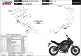 Impianto Di Scarico Completo Non Catalizzato E Senza Omologazione Suono Mk3 Carbonio - Mivv Compatibile Con Yamaha Mt-07 (2014-2024)