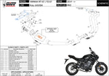 Complete Exhaust System Without Catalytic Converter And Without Sound Certification Mk3 Carbon - Mivv Compatible With Yamaha Mt-07 (2014-2024)