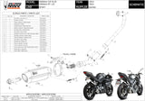 Impianto Di Scarico Completo Non Catalizzato E Con Omologazione Suono Suono Inox Nero Carbonio - Mivv Compatibile Con Yamaha Mt-125 (2015-2019)
