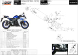 Terminale Di Scarico Con Omologazione Suono Gp Inox Nero - Mivv Compatibile Con Yamaha Yzf-R25 (2015-2022)