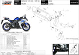Terminale Di Scarico Con Omologazione Suono Suono Inox Nero Carbonio - Mivv Compatibile Con Yamaha Yzf-R25 (2015-2022)