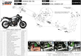 Impianto Di Scarico Completo Non Catalizzato E Con Omologazione Suono Oval Titanio Carbonio - Mivv Compatibile Con Yamaha Xsr 700 (2016-2020)