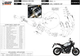 Impianto Di Scarico Completo Catalizzato E Con Omologazione Suono Oval Titanio Carbonio - Mivv Compatibile Con Yamaha Xsr 900 (2016-2020)