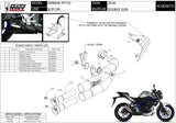 Terminale Di Scarico Con Omologazione Suono Double Gun Inox Nero - Mivv Compatibile Con Yamaha Mt-03 (2016-2024)