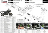 Impianto Di Scarico Completo Catalizzato E Con Omologazione Suono Speed Edge Inox Nero Carbonio - Mivv Compatibile Con Yamaha Tracer 700 (2016-2024)