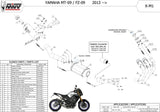 Impianto Di Scarico Completo Non Catalizzato E Con Omologazione Suono X-M1 Inox Nero - Mivv Compatibile Con Yamaha Fz-09 (2013-2020)