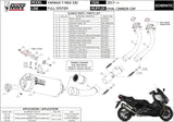 Impianto Di Scarico Completo Catalizzato E Con Omologazione Suono Oval Inox Nero Carbonio - Mivv Compatibile Con Yamaha T-Max 530 (2017-2019)