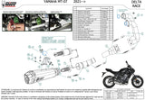 Impianto Di Scarico Completo Catalizzato E Con Omologazione Suono Delta Race Inox Carbonio - Mivv Compatibile Con Yamaha Fz-07 (2021-2024)