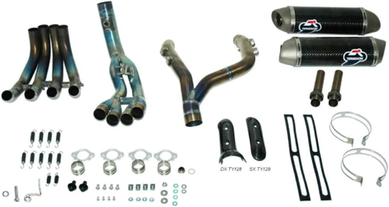Impianto Di Scarico Completo Senza Omologazione Suono Oval Carbonio - Termignoni Compatibile Con Yamaha Yzf-R1 (2009-2011)