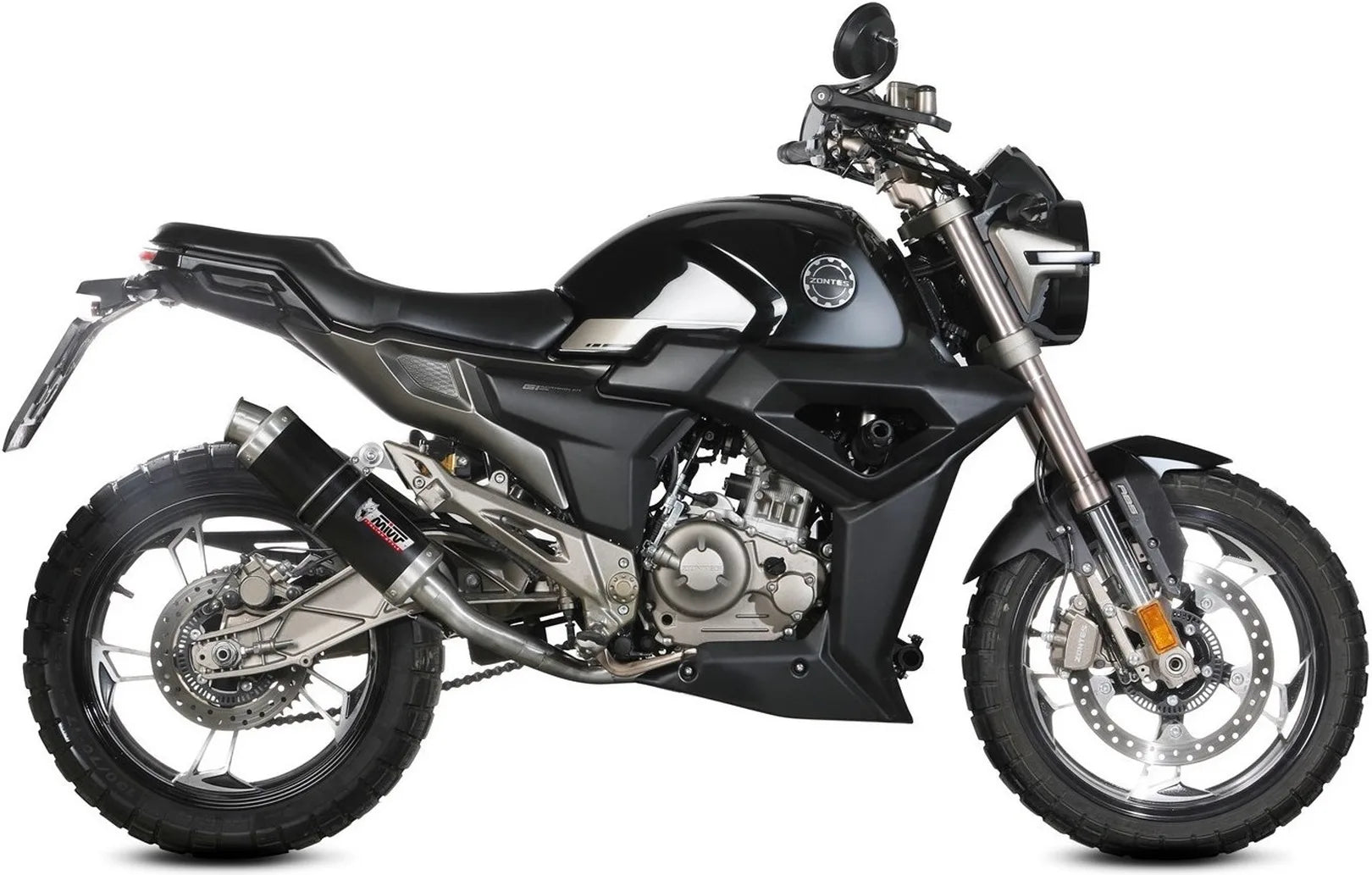 Impianto Di Scarico Completo Catalizzato E Con Omologazione Suono Gp Inox Nero - Mivv Compatibile Con Zontes Zt 125 U (2021-2024)