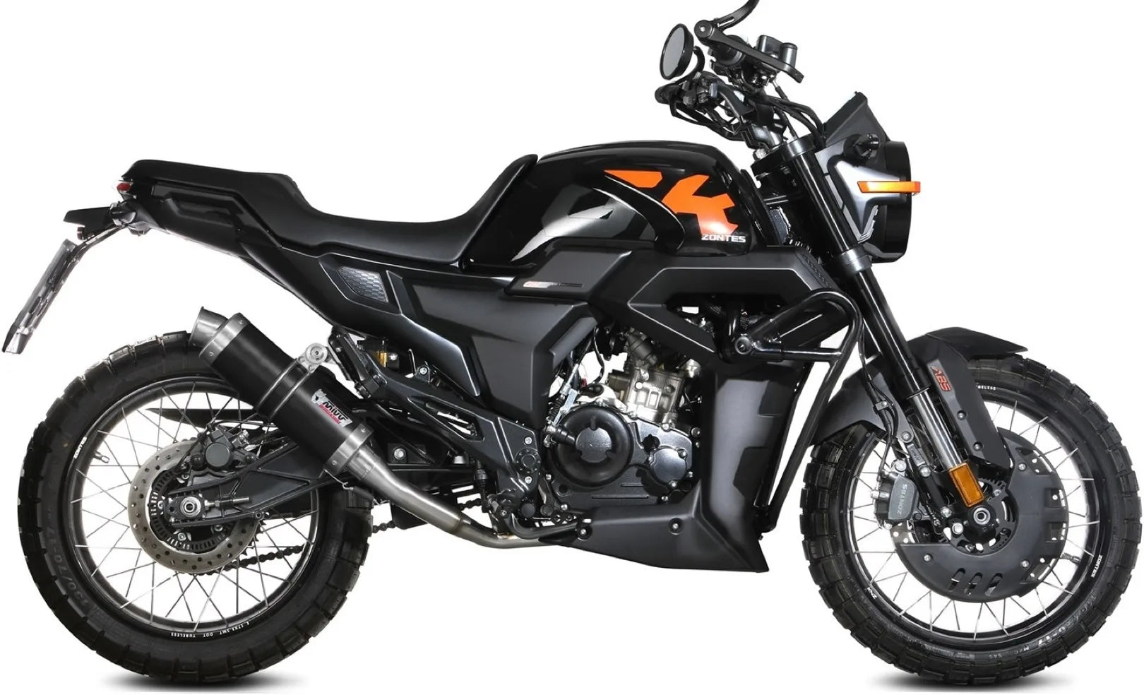 Impianto Di Scarico Completo Catalizzato E Con Omologazione Suono Gp Inox Nero - Mivv Compatibile Con Zontes Zt 125 Gk (2021-2024)