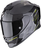 Casco Integrale Per Moto Scorpion Exo Exo-R1 Evo Carbon Air Carbon Fiber Nero Giallo Neon Cynergy Taglia Xs