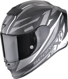 Casco Integrale Per Moto Scorpion Exo Exo-R1 Evo Carbon Air Carbon Fiber Nero Opaco Bianco Runner Taglia M