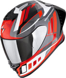 Casco Integrale Per Moto Scorpion Exo Exo-R1 Evo Ii Air Ultra Tct Grigio Bianco Rosso Vital Taglia Xs