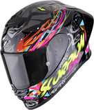 Casco Integrale Per Moto Scorpion Exo Exo-R1 Evo Ii Air Ultra Tct Nero Blu Rosa Savage Taglia Xl