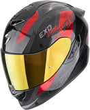 Full-Face Motorcycle Helmet Scorpion Exo Exo-1500 Carbon Air Carbon Fiber Black Red Platted Size Xl