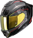 Casco Integrale Per Moto Scorpion Exo Exo-1500 Carbon Air Carbon Fiber Nero Rosso Giallo Mundi Taglia Xl