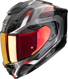 Casco Integrale Per Moto Scorpion Exo Exo-1500 Air Ultra Tct Nero Rosso Sleek Taglia L