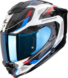 Casco Integrale Per Moto Scorpion Exo Exo-1500 Air Ultra Tct Bianco Rosso Blu Sleek Taglia M