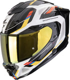 Full-Face Motorcycle Helmet Scorpion Exo Exo-1500 Air Ultra Tct White Blue Yellow Sleek Size Xxl