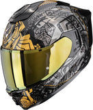 Casco Integrale Per Moto Scorpion Exo Exo-1500 Air Ultra Tct Nero Grigio Oro Apus Taglia M